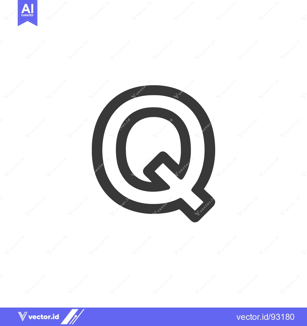 Premium Vector dari Bold Letter Q: Modern Typography with Geometric Design on White