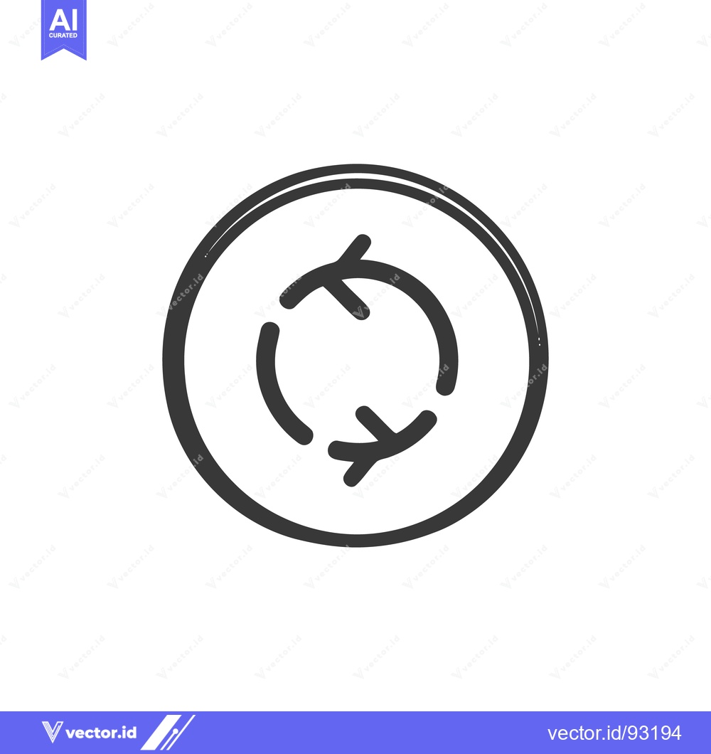 Premium Vector dari Hand-Drawn Circular Arrows: Simple Black Icon for Refresh or Recycle