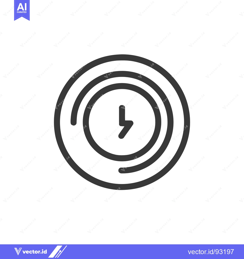 Premium Vector of Concentric Circles with Arrow, Minimalist Icon Design on White Backgro