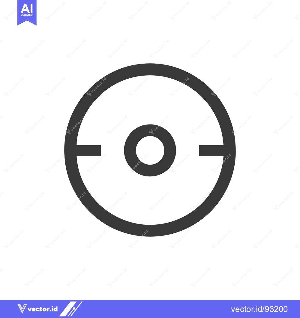 Premium Vector of Minimalist Gray Circle Icon with Horizontal Line Breaks on White Backg