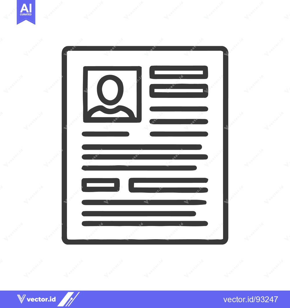 Premium Vector dari Simple Resume Icon: Profile, Text, and Clean Design on White Backgroun