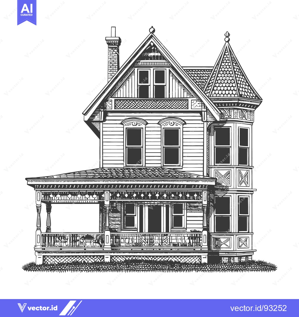 Premium Vector dari An elaborate black and white illustration depicting a beautiful Victor