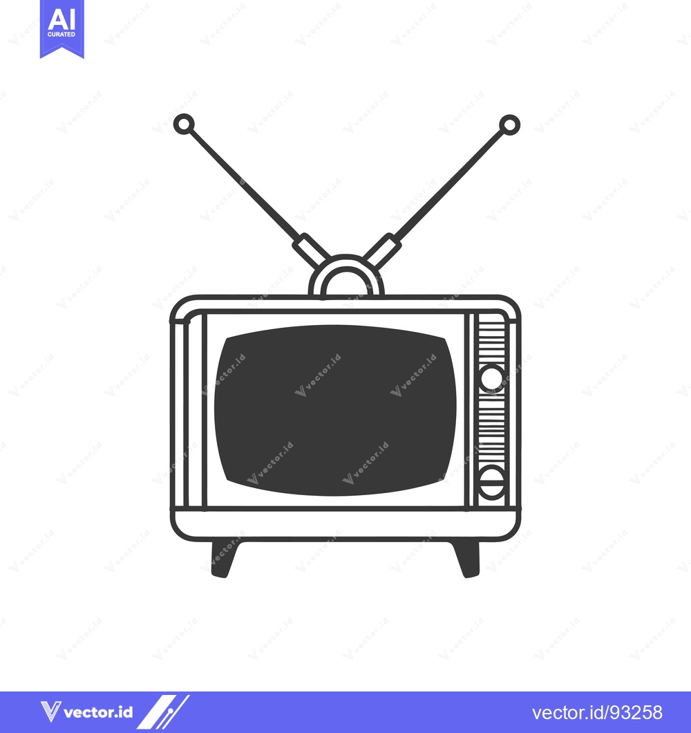 Premium Vector dari Retro Television Set with Antennae