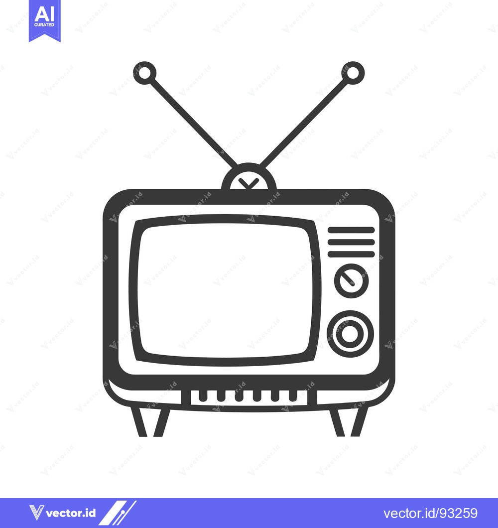 Premium Vector dari Retro Television with Antenna and Controls