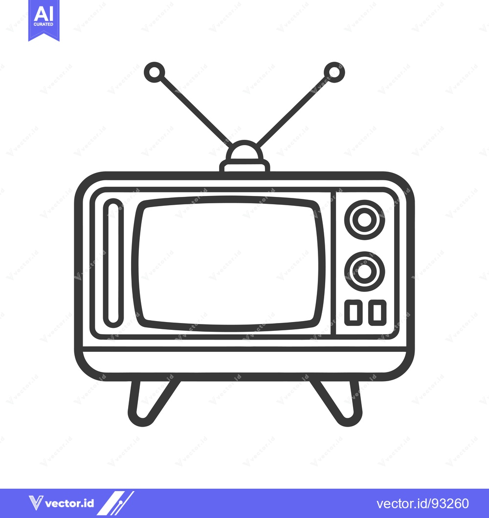 Premium Vector dari Retro Television with Antenna and Controls