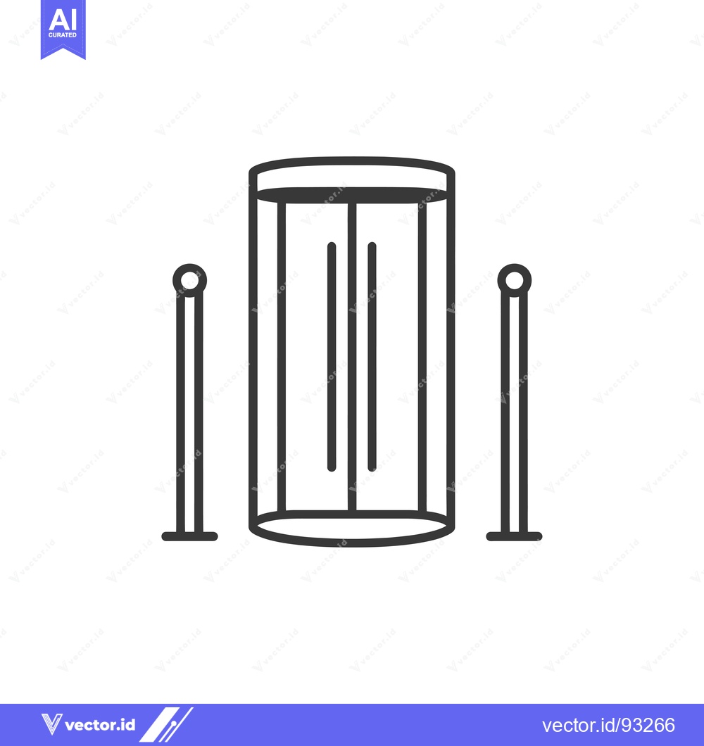 Premium Vector of Revolving Door with Two Posts on Either Side