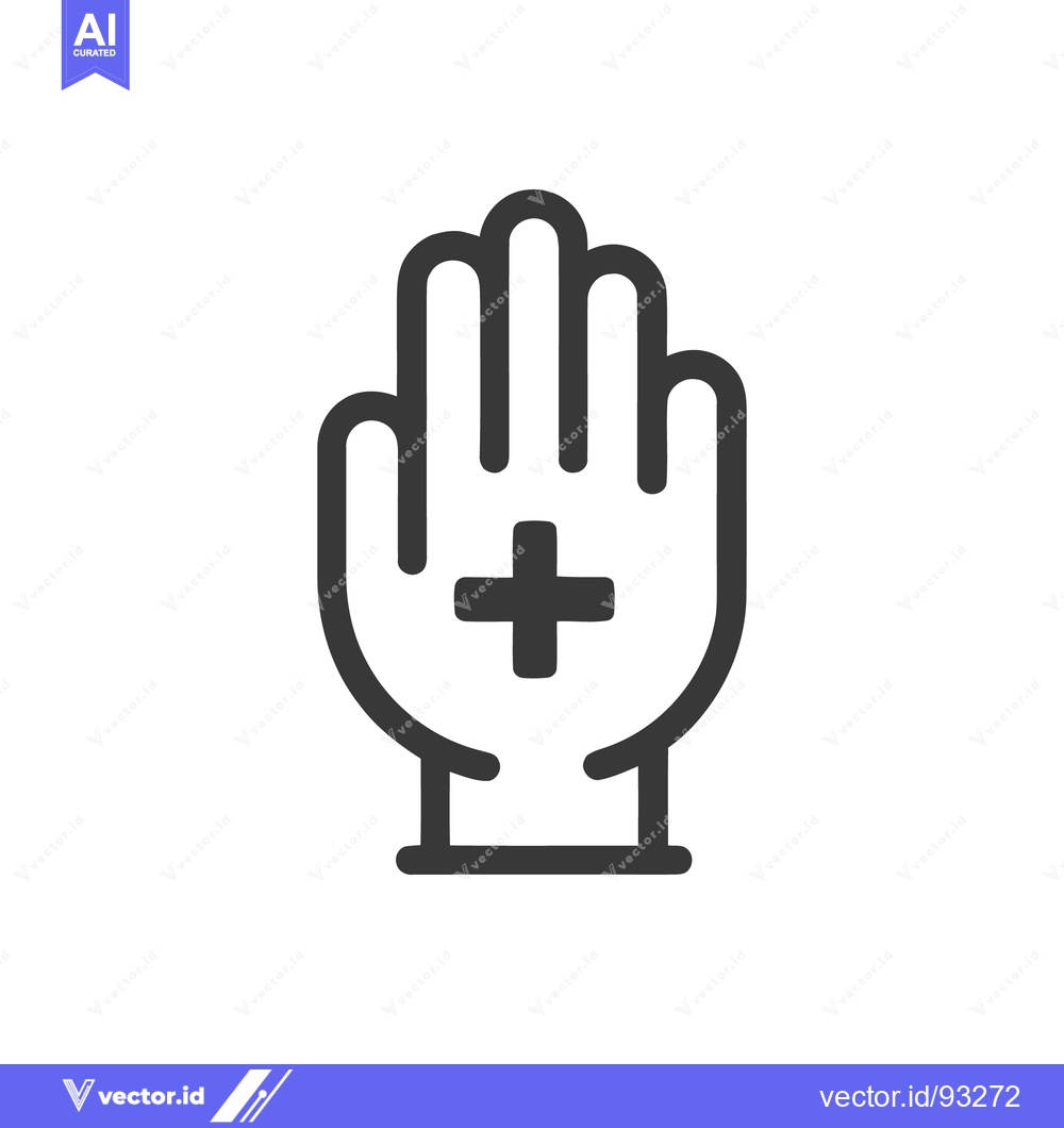 Premium Vector of Medical Hand Icon: Symbol of Healthcare, Protection, and Assistance