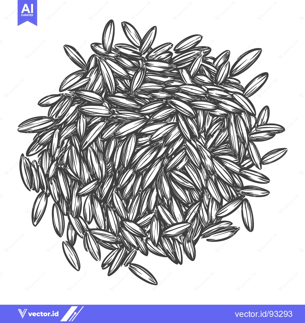 Premium Vector of An illustration depicting a pile of cultivated grains in monochrome st