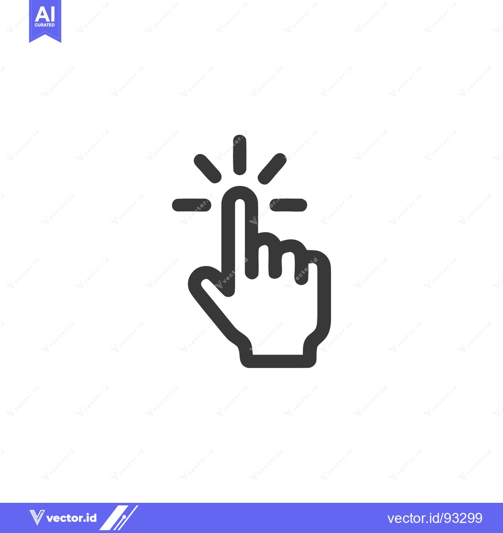 Premium Vector of Finger Tap Icon: Bold Line Art Symbolizing Touch Interaction and Selec
