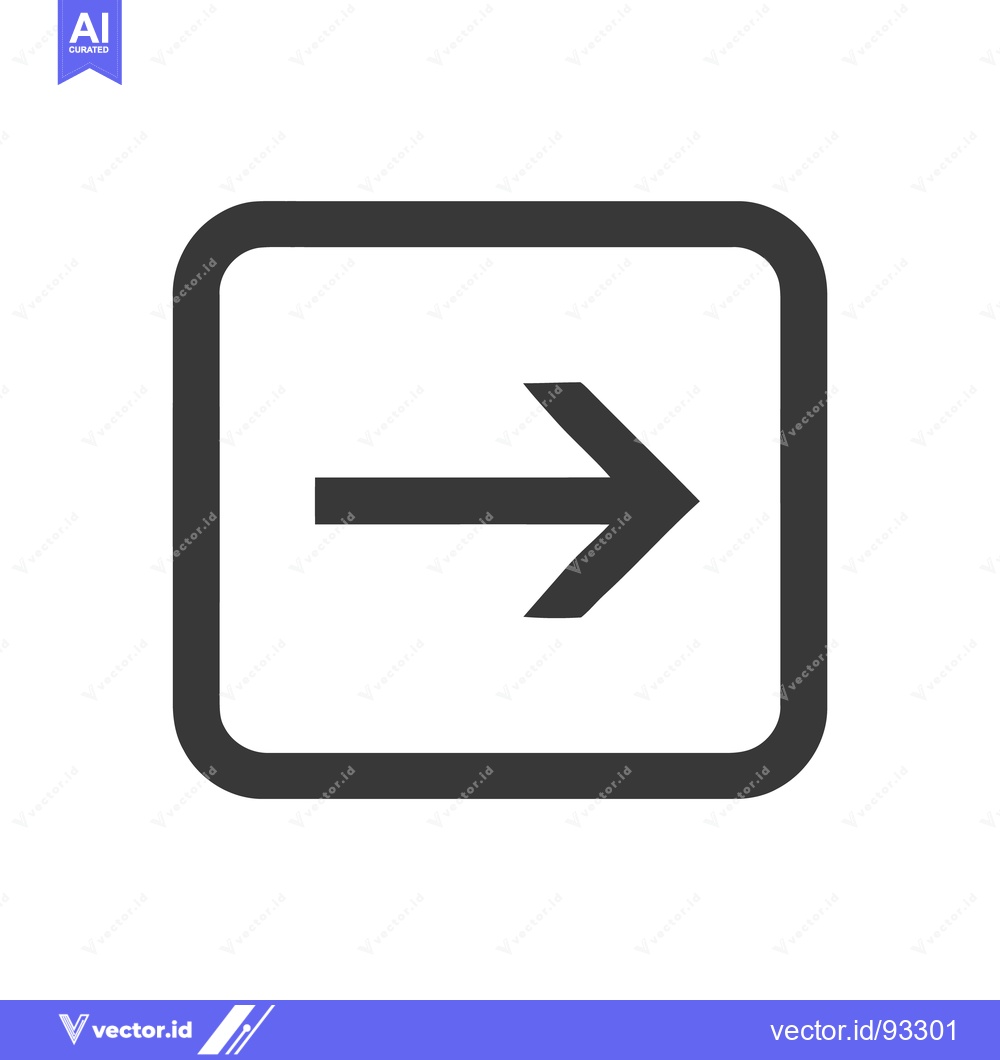 Premium Vector dari Bold Right Arrow Icon in Rounded Square, Navigation Symbol