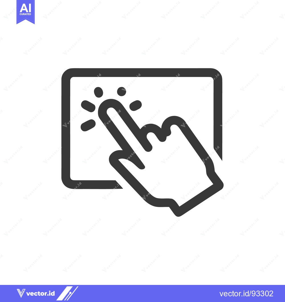 Premium Vector of Finger Tapping Tablet Screen: Modern Technology Interaction Icon, Dark