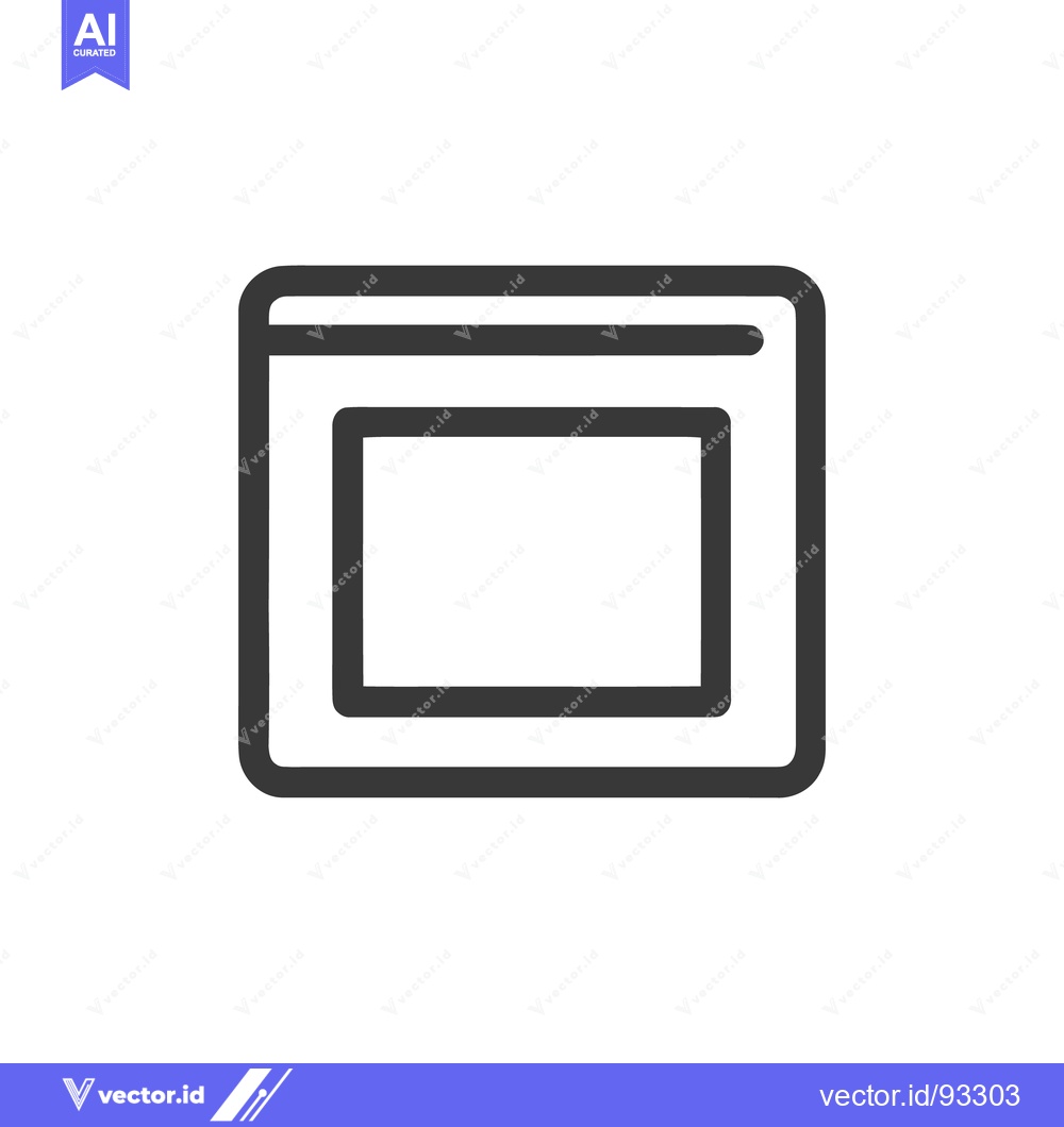 Premium Vector of Minimalist Browser Window Icon with Rounded Corners and Clean Design