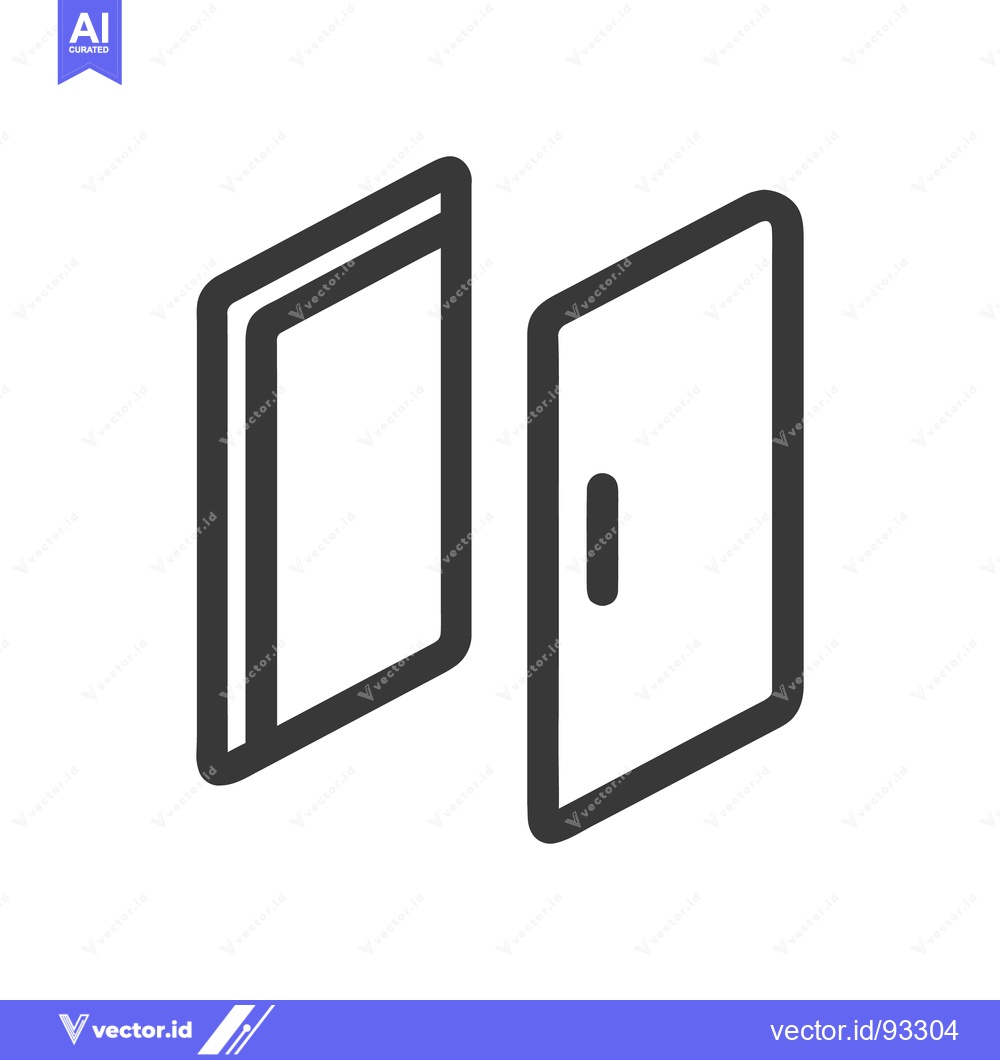Premium Vector of Open Doorway Icon: Minimalist Design, Symbolic Passage, Opportunity Co