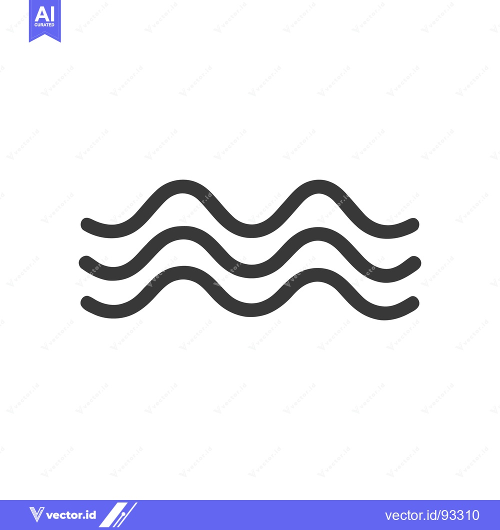 Premium Vector dari Minimalist Wave Icon: Three Horizontal Lines on White Background