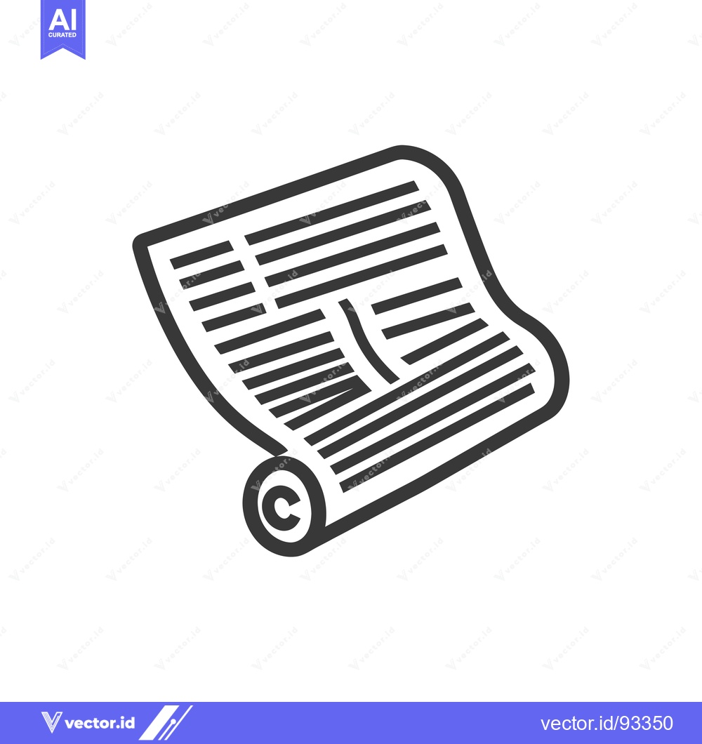 Premium Vector dari Rolled Up Document with Copyright Symbol