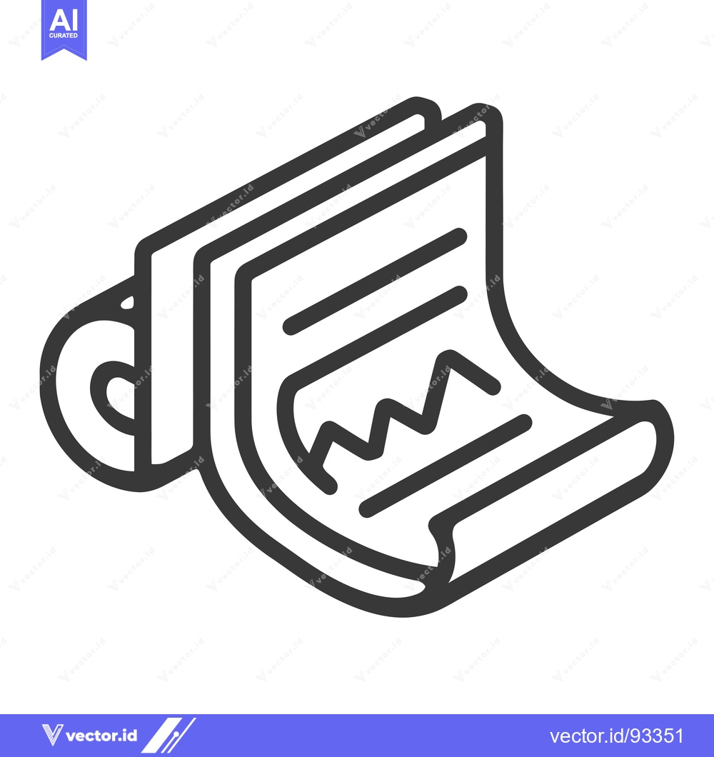 Premium Vector dari Rolled up document with graph and line details