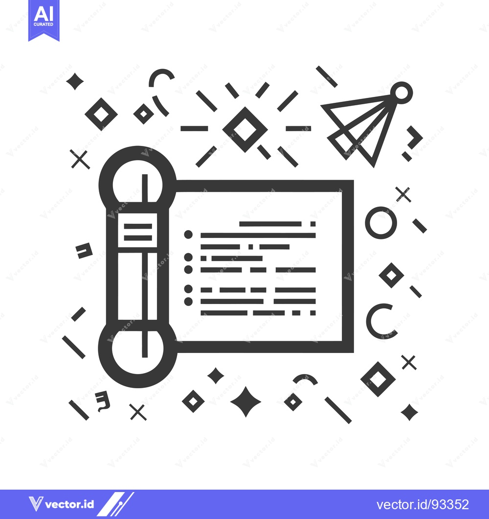 Premium Vector of Rolled-up Document with List and Starburst Design
