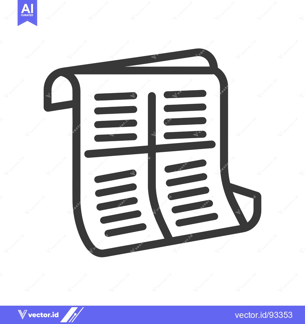 Premium Vector dari Rolled up Newspaper with Text and Lines