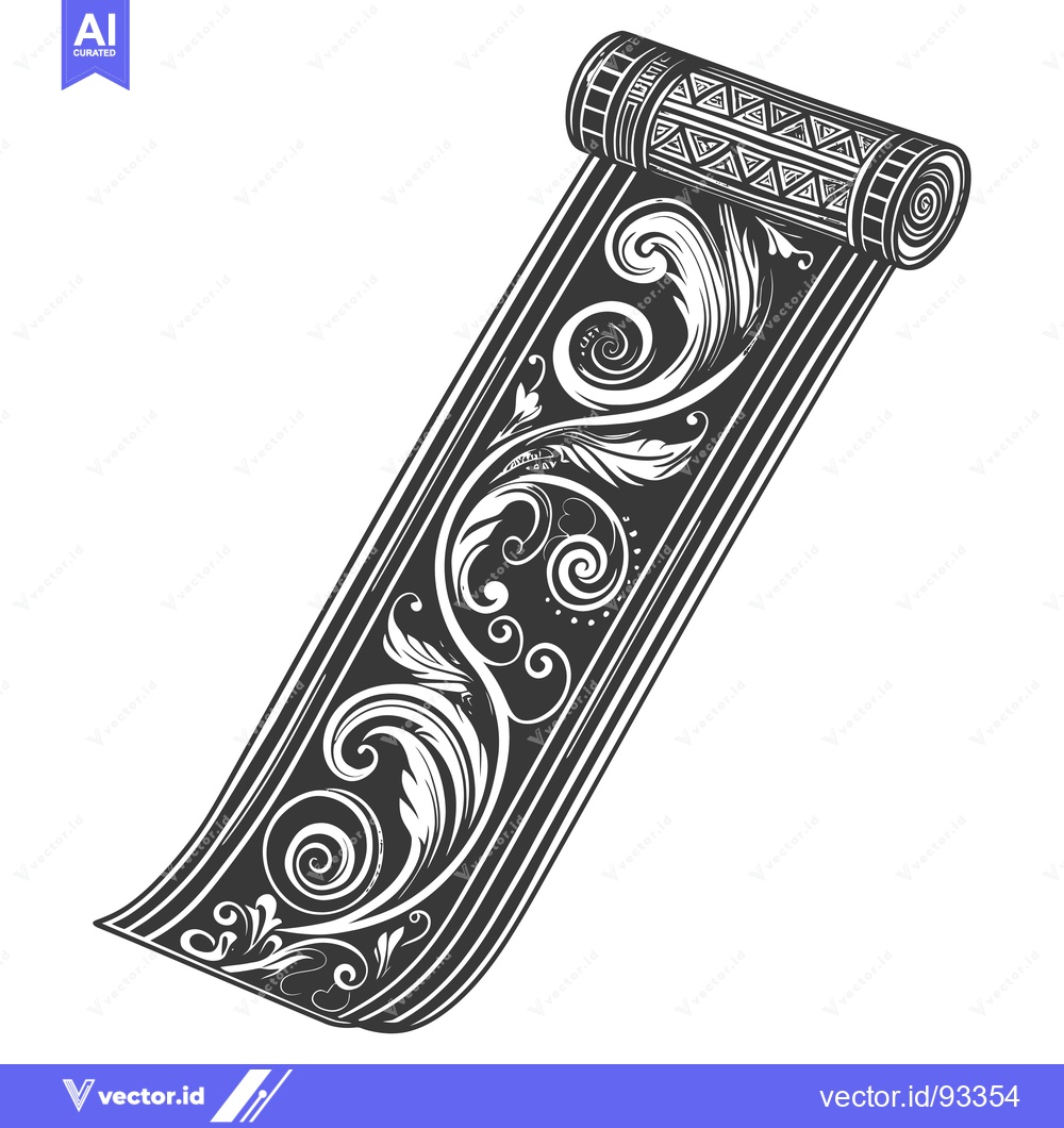 Premium Vector dari Rolled Up Ornamental Fabric with Floral Pattern