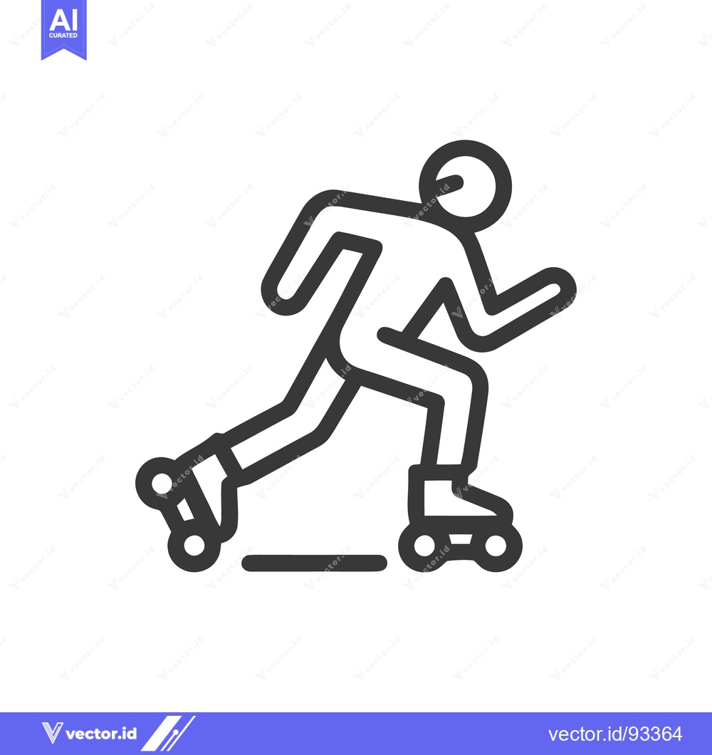 Premium Vector dari Minimalist Roller Skating Icon: Dynamic Action Line Art