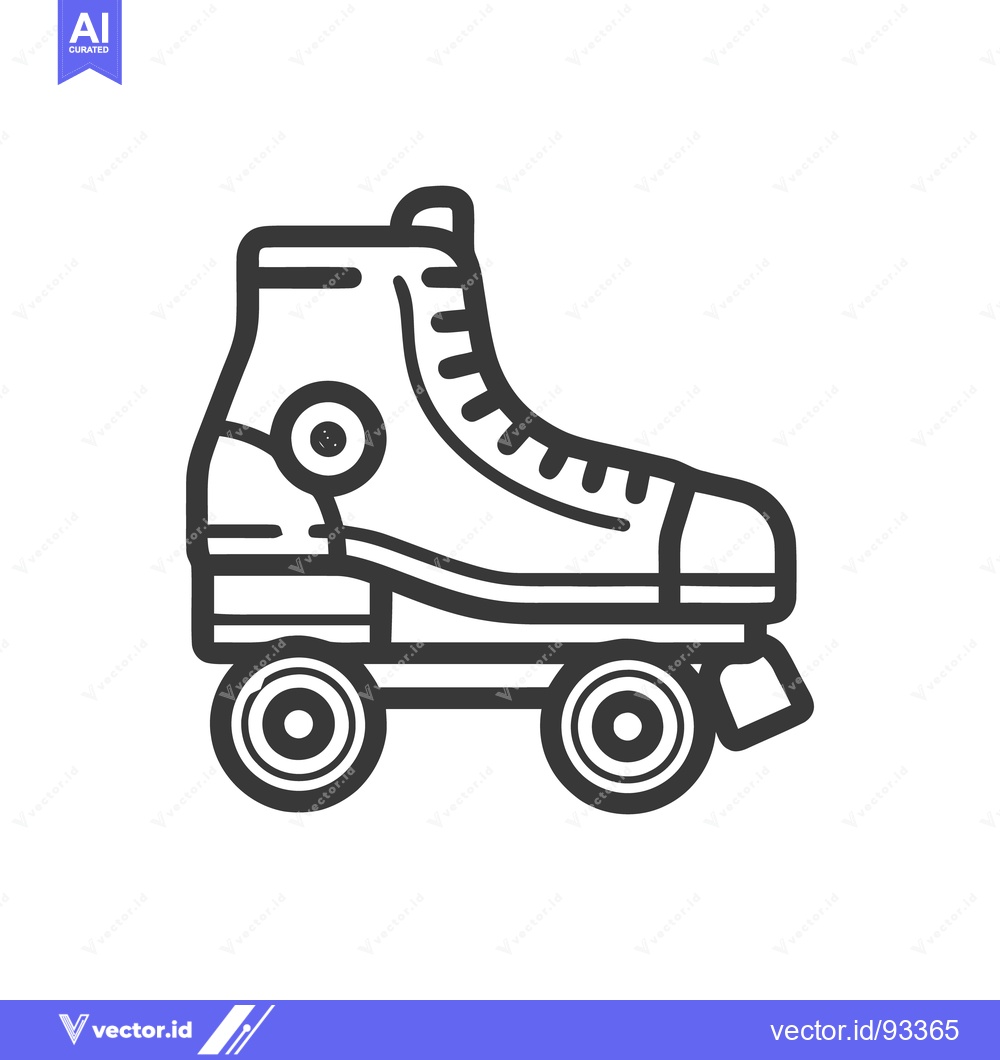Premium Vector dari Bold Outline Roller Skate Icon: Retro Sport and Recreation Symbol