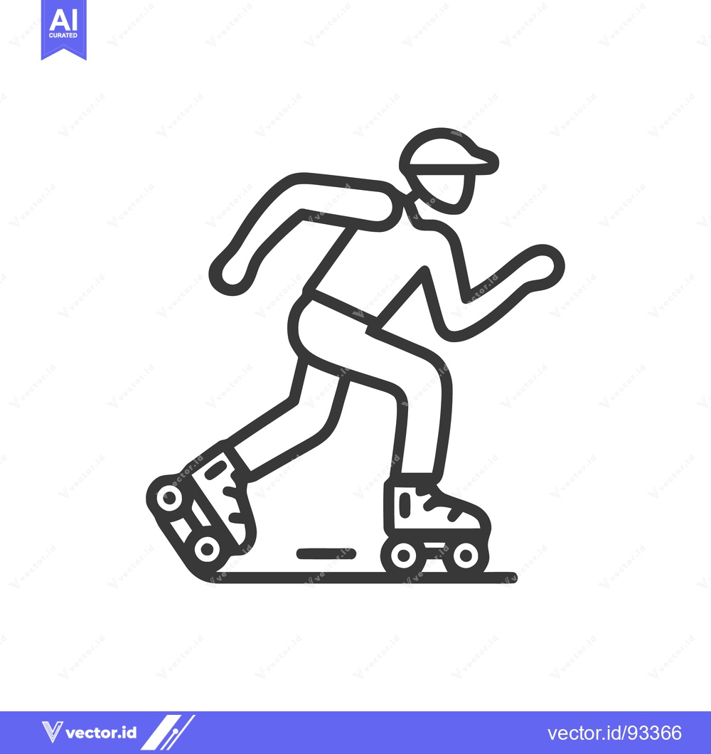 Premium Vector dari Inline Skating Icon: Dynamic Vector Illustration of a Rollerblader in