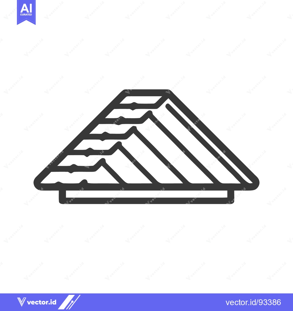 Premium Vector of Minimalist Pagoda Roof Icon: Simple Asian Architecture Outline