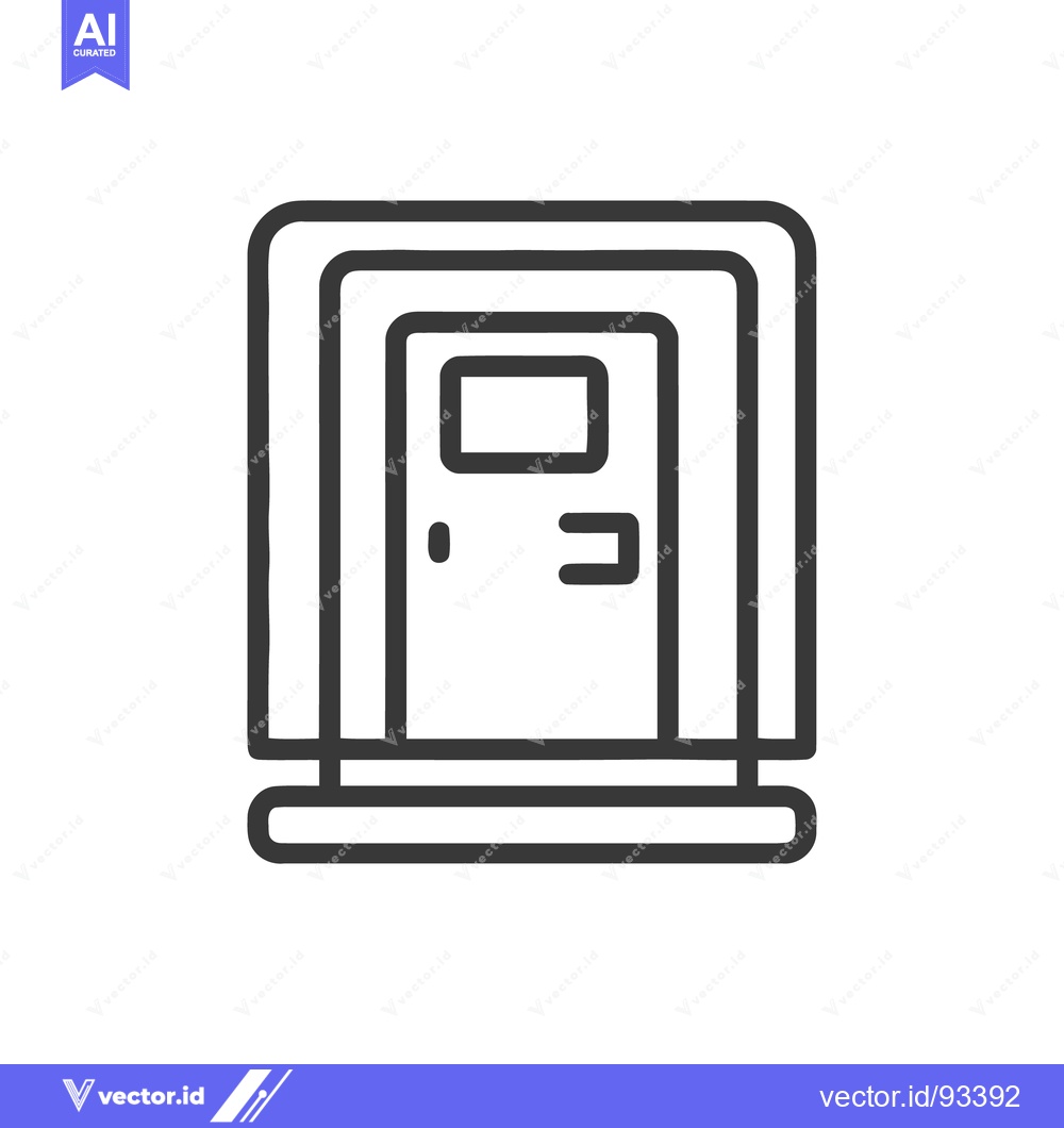 Premium Vector of Portable Toilet Outline Icon, Minimalist Design, Public Restroom Symbo