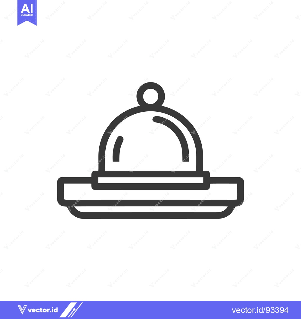 Premium Vector dari Elegant Food Cloche Icon: Minimalist Line Art for Culinary Presentatio