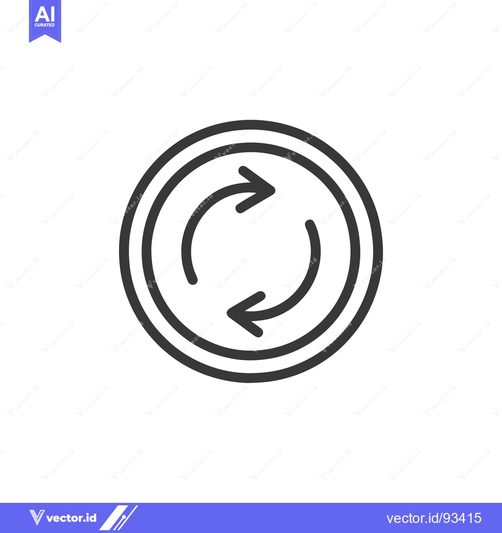 Premium Vector dari Circular Arrows Icon: Continuous Loop, Rotation, and Refresh Symbol