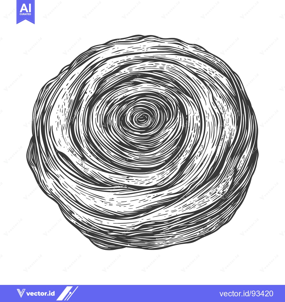 Premium Vector of A detailed illustration of a circular spiral shape with textured lines