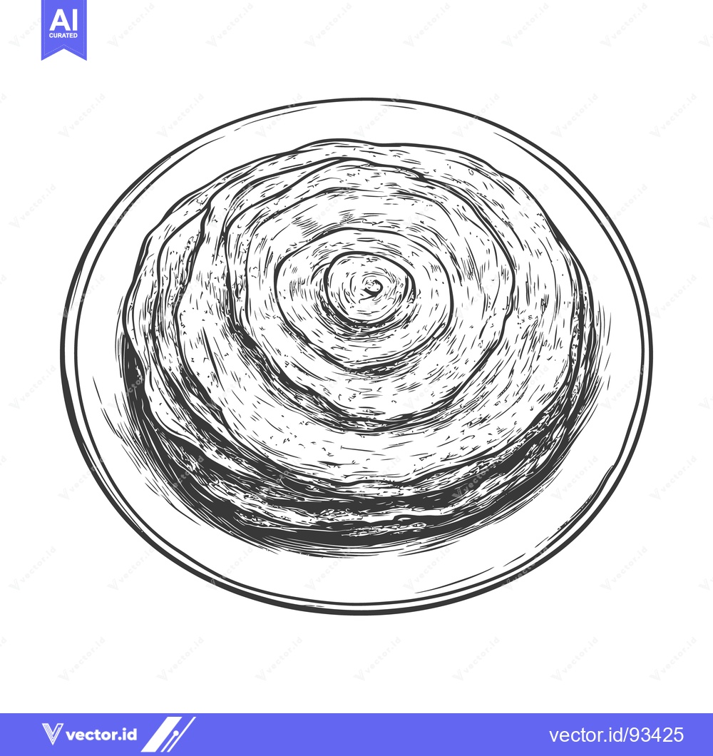 Premium Vector of A detailed illustration depicts a layered pastry on a plate