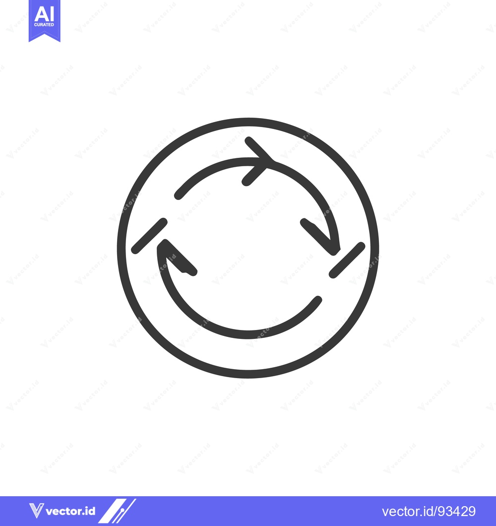 Premium Vector dari Circular Arrow Icon: Continuous Loop, Cycle, and Rotation Symbol in Mi