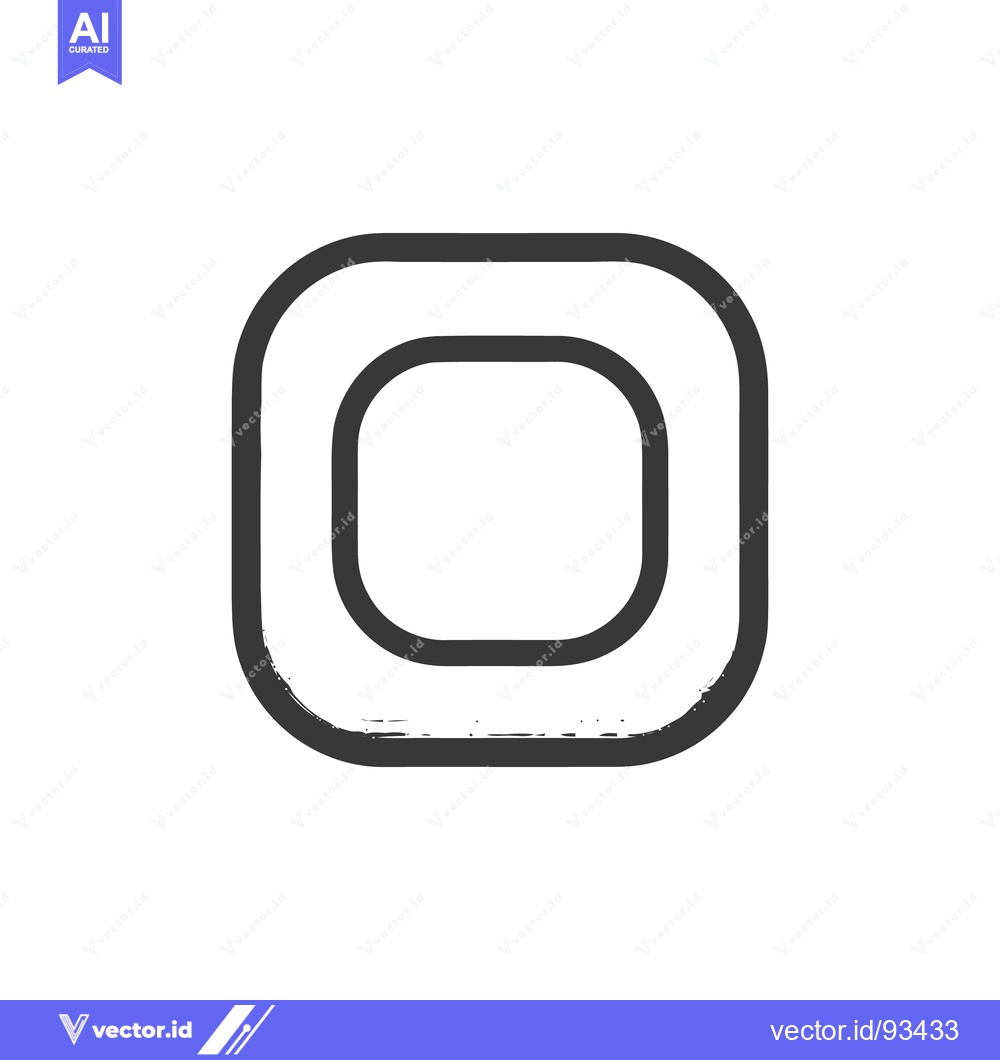Premium Vector dari Distressed Square Outline: Grunge Vector Graphic Element on White