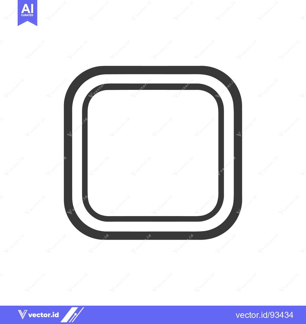 Premium Vector dari Double-lined Rounded Square: Minimalist Graphic Design Element in Gray