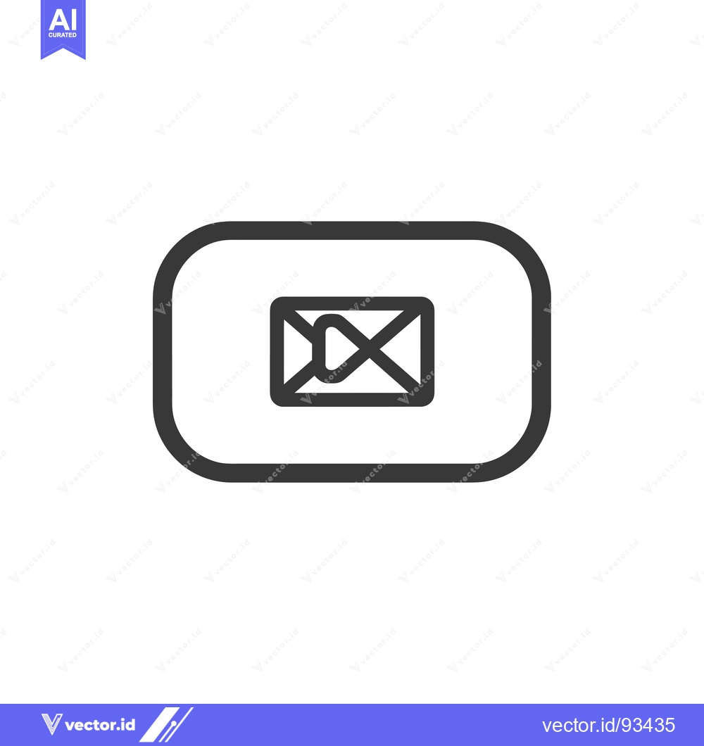 Premium Vector dari Rounded Rectangle Icon with Email Symbol Inside