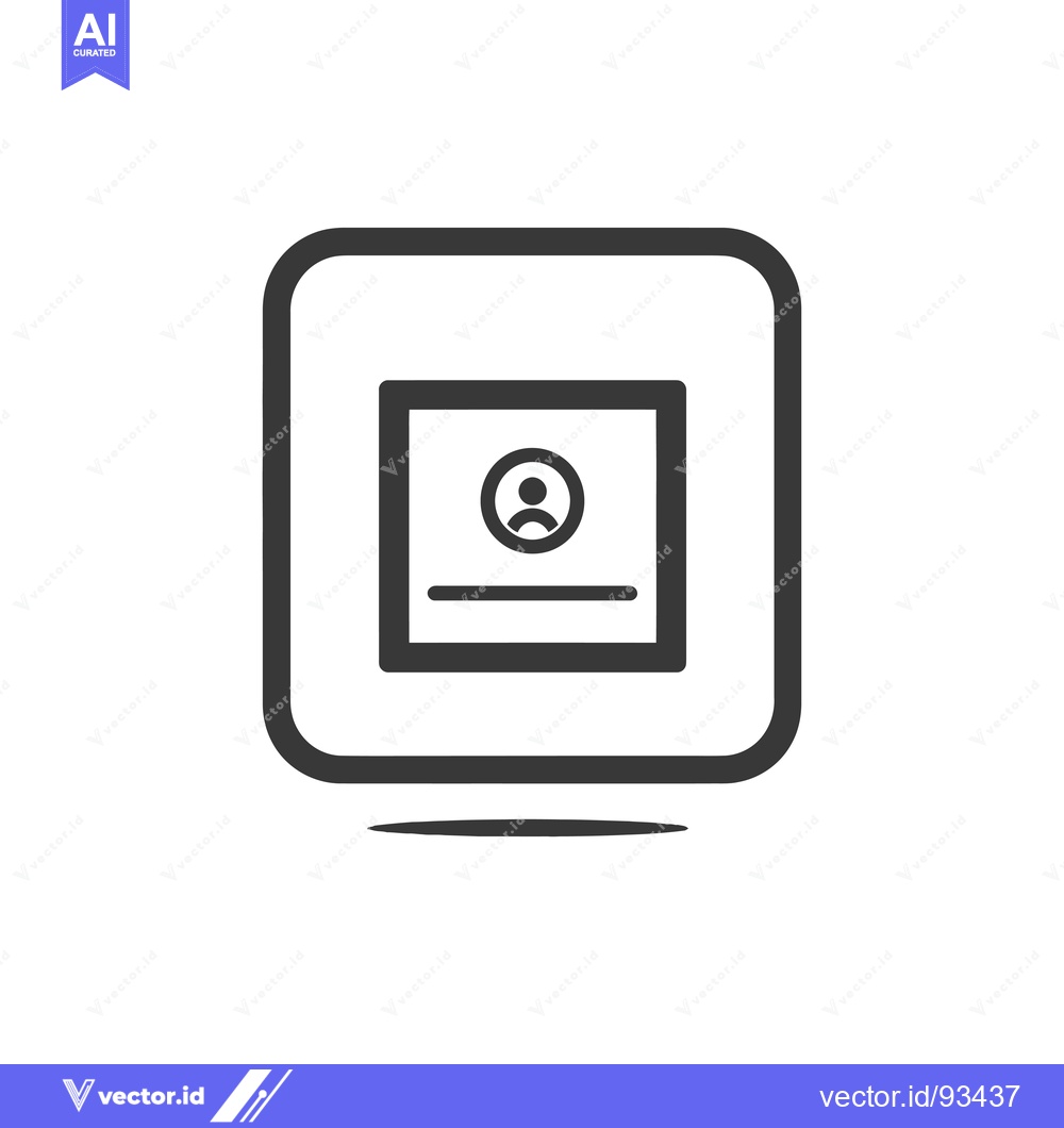 Premium Vector of Rounded Square Icon with Person Symbol and Line Inside