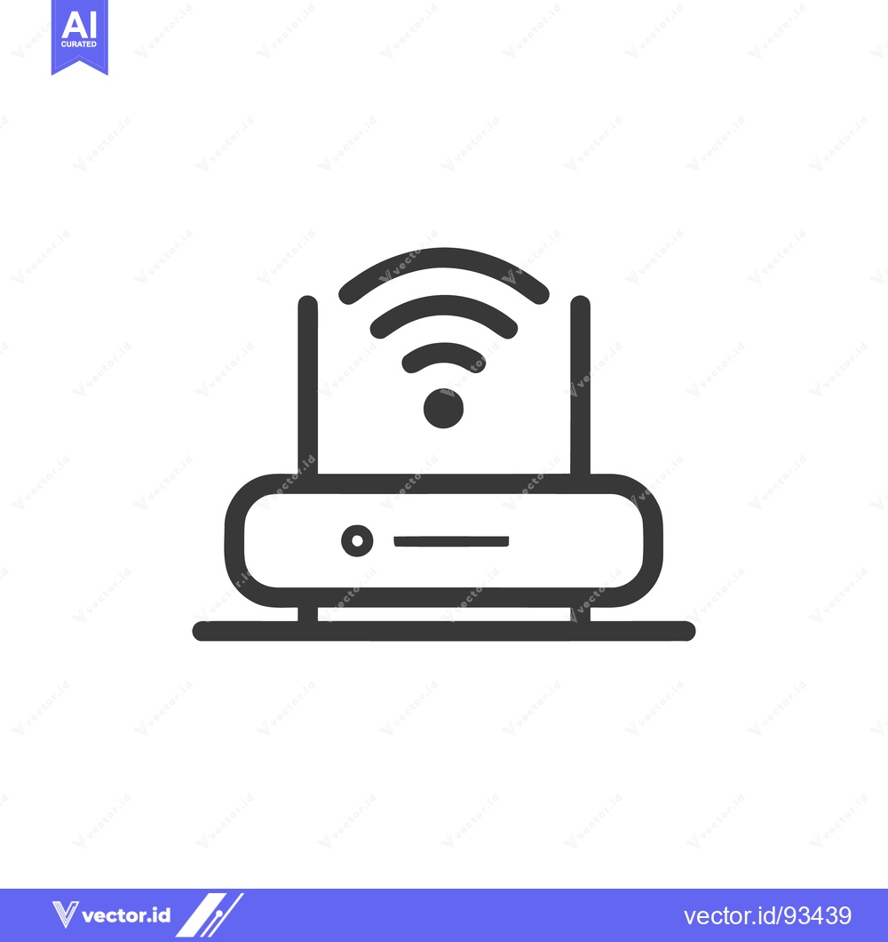 Premium Vector of Minimalist WiFi Router Icon: Clean, Modern Design for Connectivity
