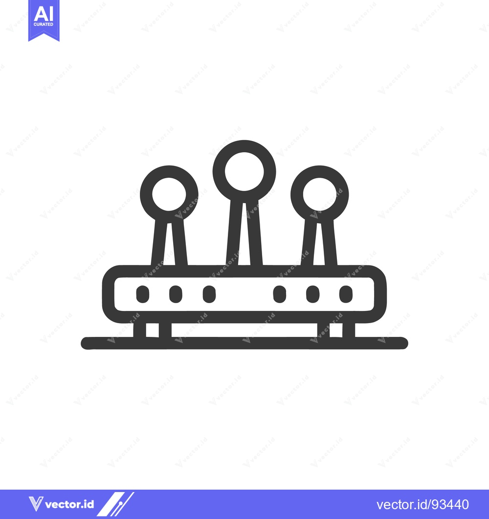 Premium Vector of Router Icon: Modern, Minimalist Design with Antennae and Indicators