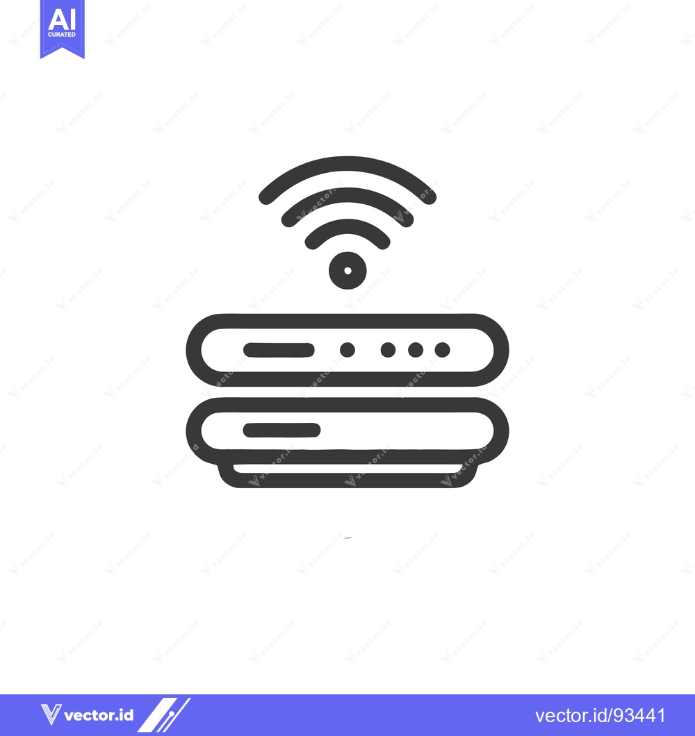 Premium Vector of Modern Router Icon: Wireless Network Device with Clean Line Art Design