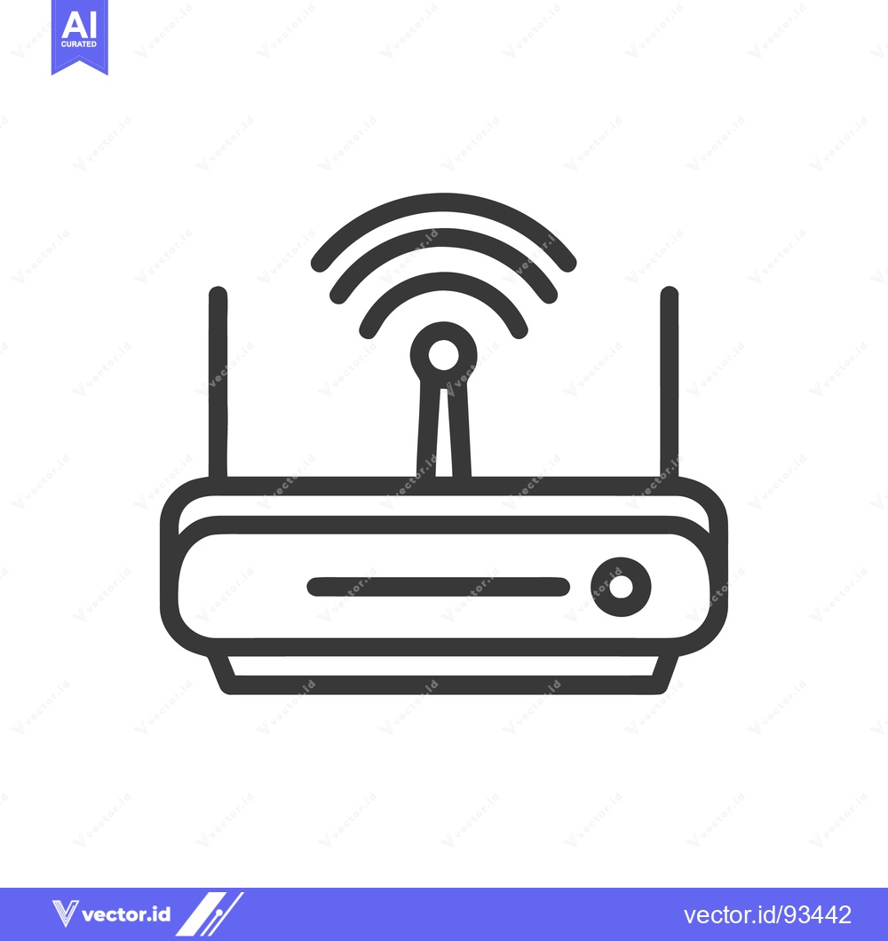 Premium Vector dari Minimalist Router Icon: Wireless Network Technology Symbol on White Ba