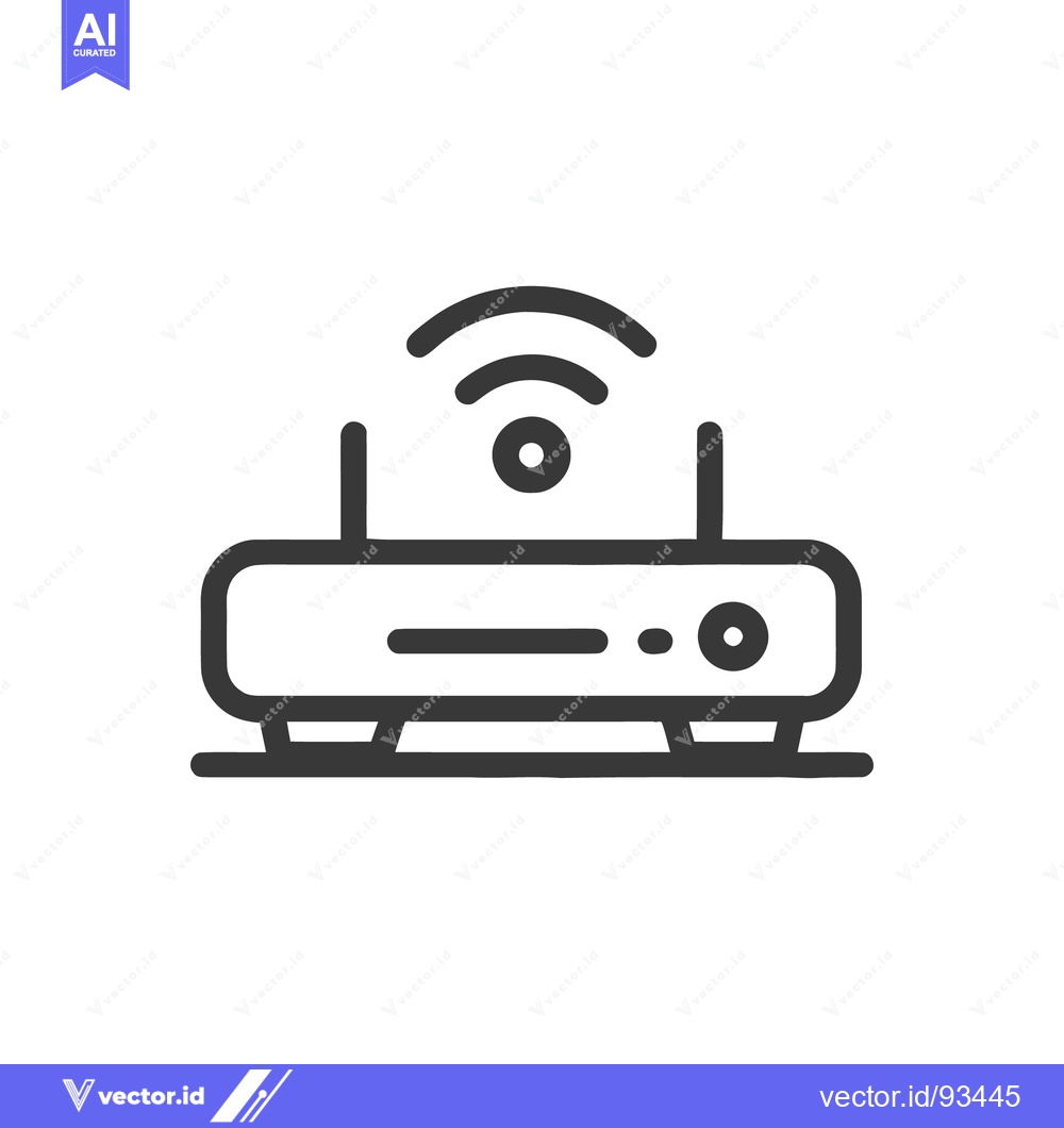 Premium Vector of Minimalist Router Icon: Wireless Network Connectivity Symbol on White