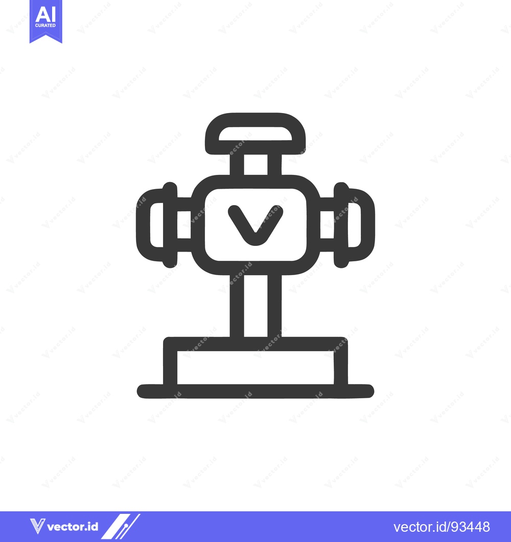 Premium Vector of Stylized Valve Icon with Downward Arrow, Bold Outline Design