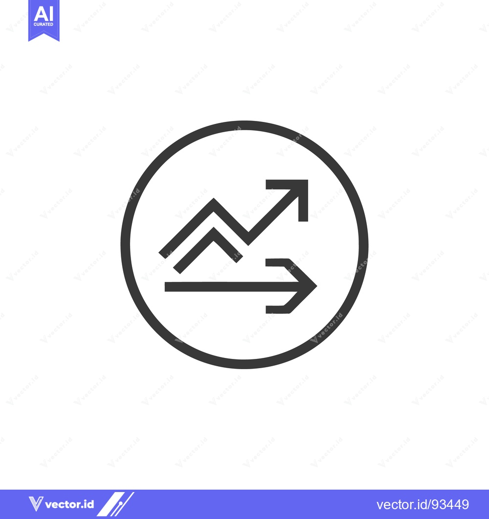 Premium Vector dari Exchange Rate Icon: Upward Trend and Horizontal Movement in Circular F