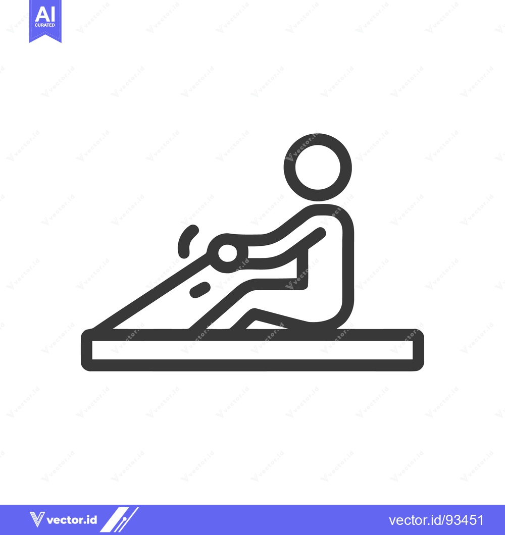 Premium Vector of Rowing Machine Icon: Minimalist Line Art for Fitness and Exercise