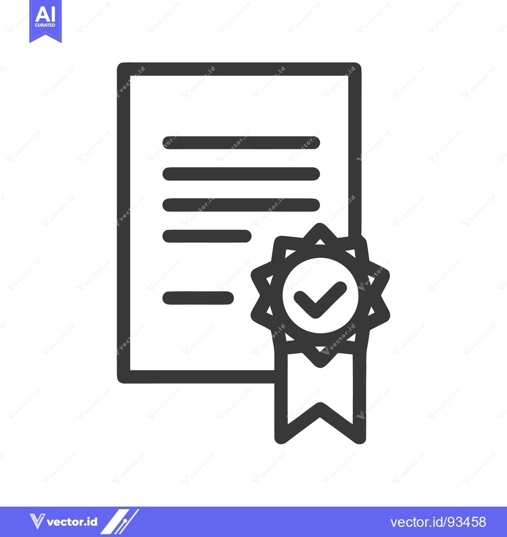 Premium Vector dari Certified Document Icon: Approved Paper with Quality Seal of Approval