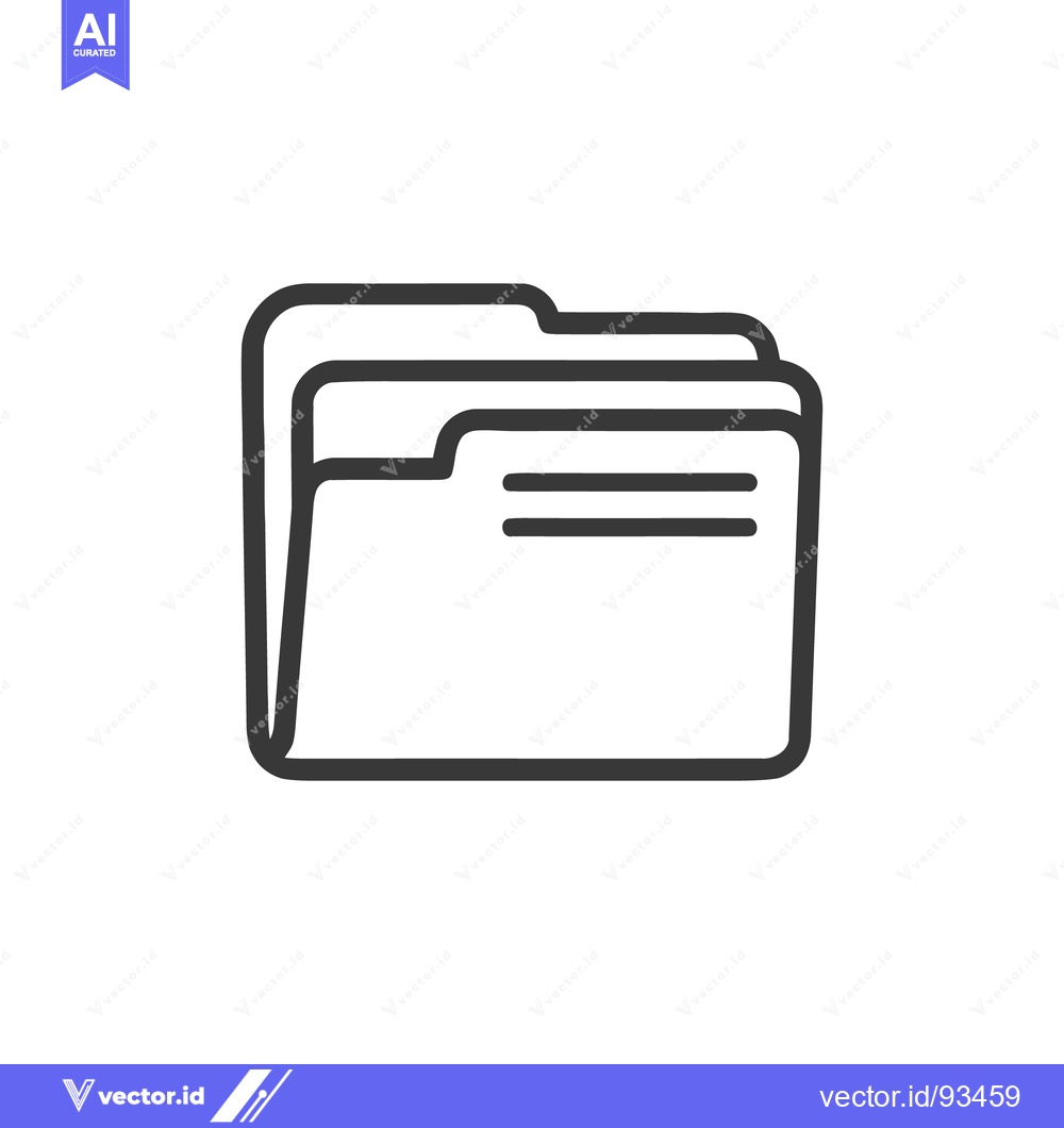 Premium Vector of Minimalist Folder Icon: Clean Line Art for Document Management
