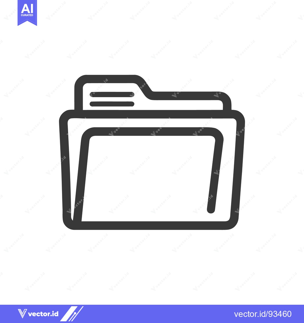 Premium Vector dari Minimalist Folder Icon: Clean, Bold Outline for Data Storage and Organ