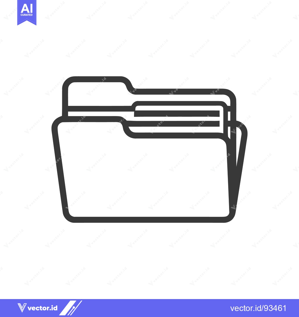 Premium Vector dari Minimalist Folder Icon with Documents, Clean Design for Data Storage