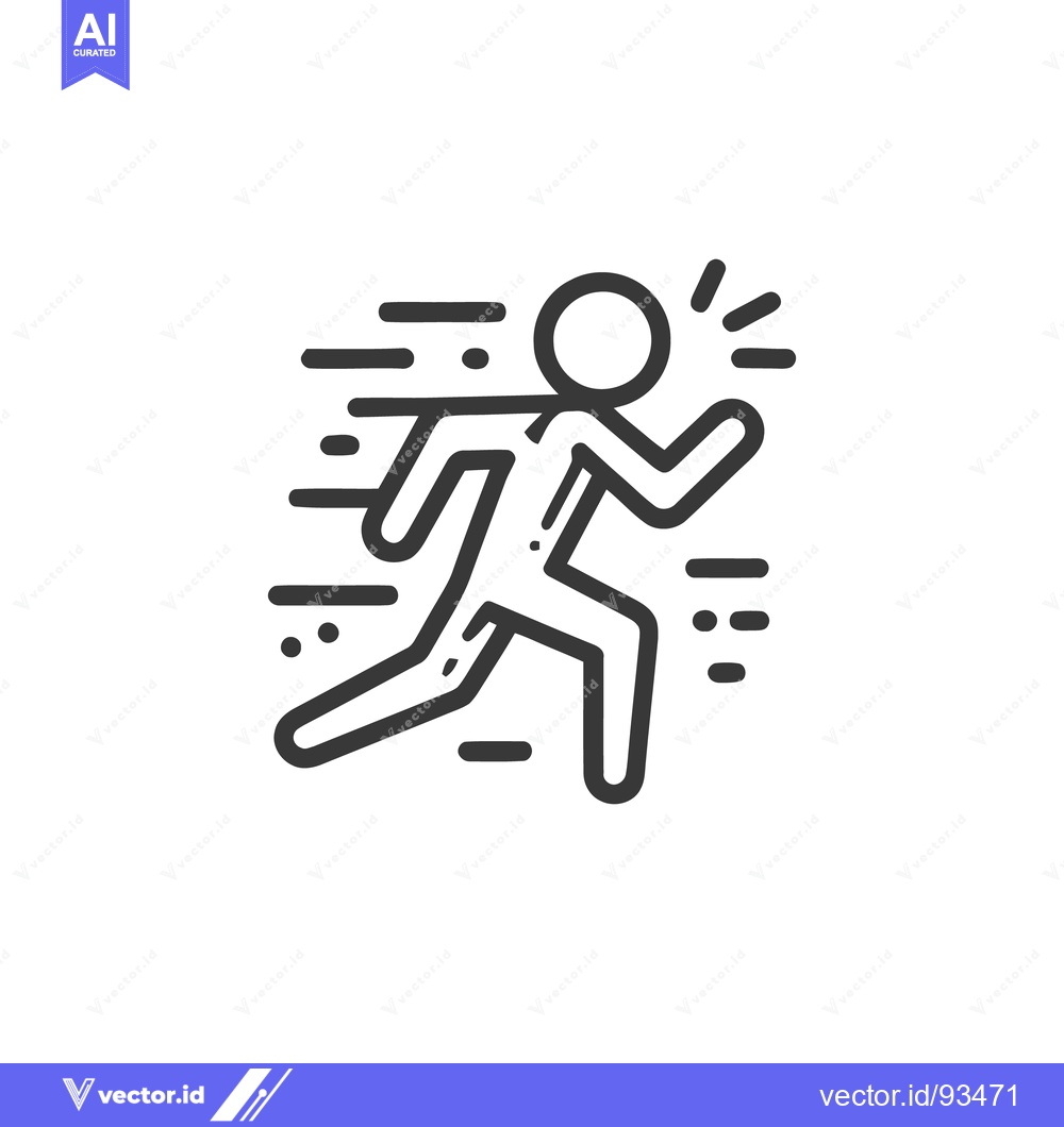 Premium Vector dari Dynamic Runner Icon: Speed, Motion, and Energy in Minimalist Design